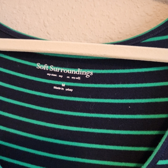 Soft Surroundings Green Navy Striped‎ Tunic Size Medium - Picture 5 of 12